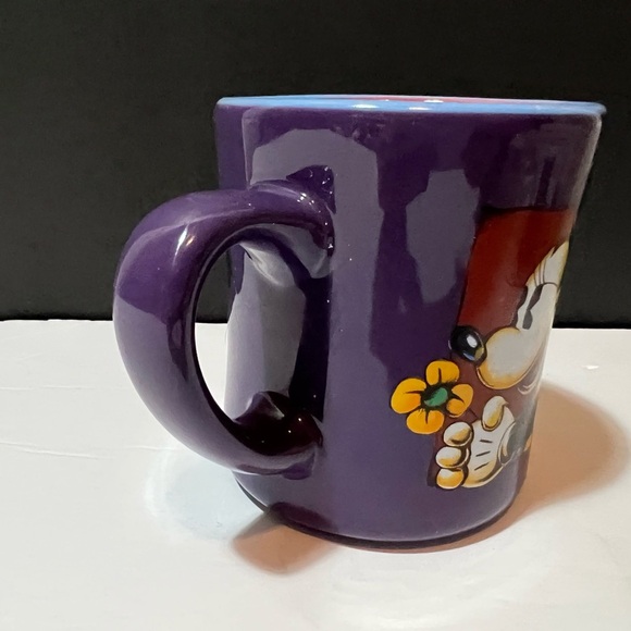 Walt Disney World Minnie Mouse With Flower Purple Ceramic Coffee Mug Tea Cup - Picture 3 of 7